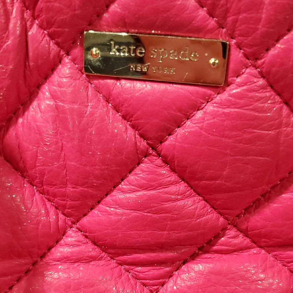 Kate Spade Emerson  Pink Quilted Barbiecore Shoulder Bag with Gold Chain - Picture 15 of 16